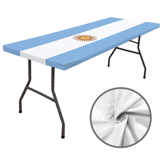 Argentina Flag Inspired Custom Elastic Fitted Tablecloth 72x30 inch (Made in the USA)