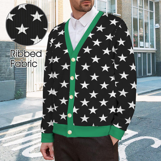 Thin Green Line Flag Inspired Men's Cardigan