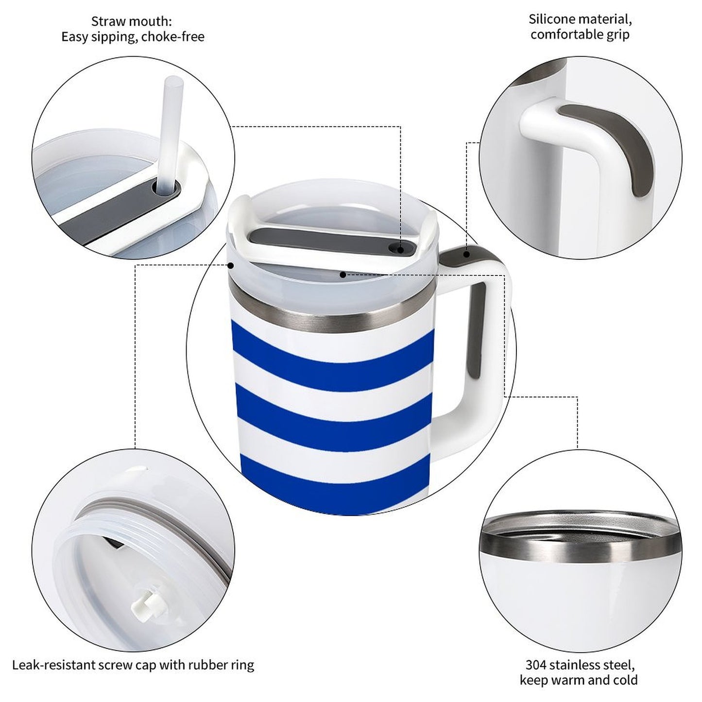 Uruguay Flag Design 40 oz Stainless Steel Tumbler - Made in USA