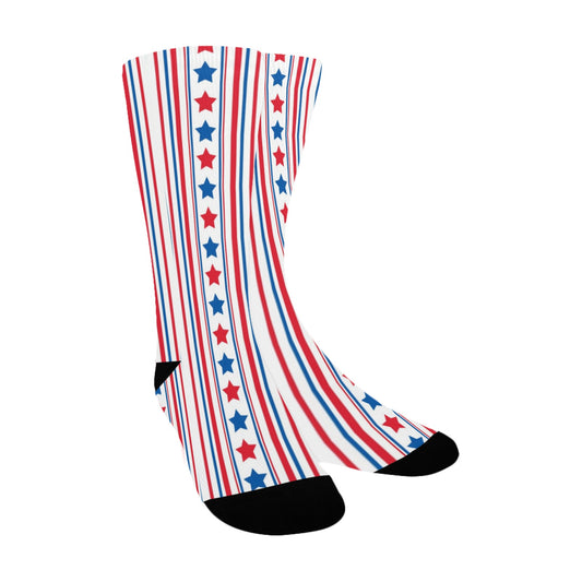 USA/American Flag Inspired Stars and Stripes Pattern Women’s Custom Socks Made in the USA