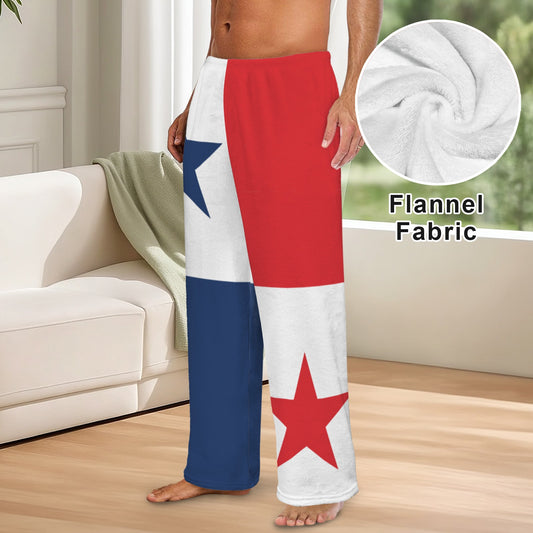 Panama Flag Inspired Men's Flannel Pajama Trousers Printed in the USA