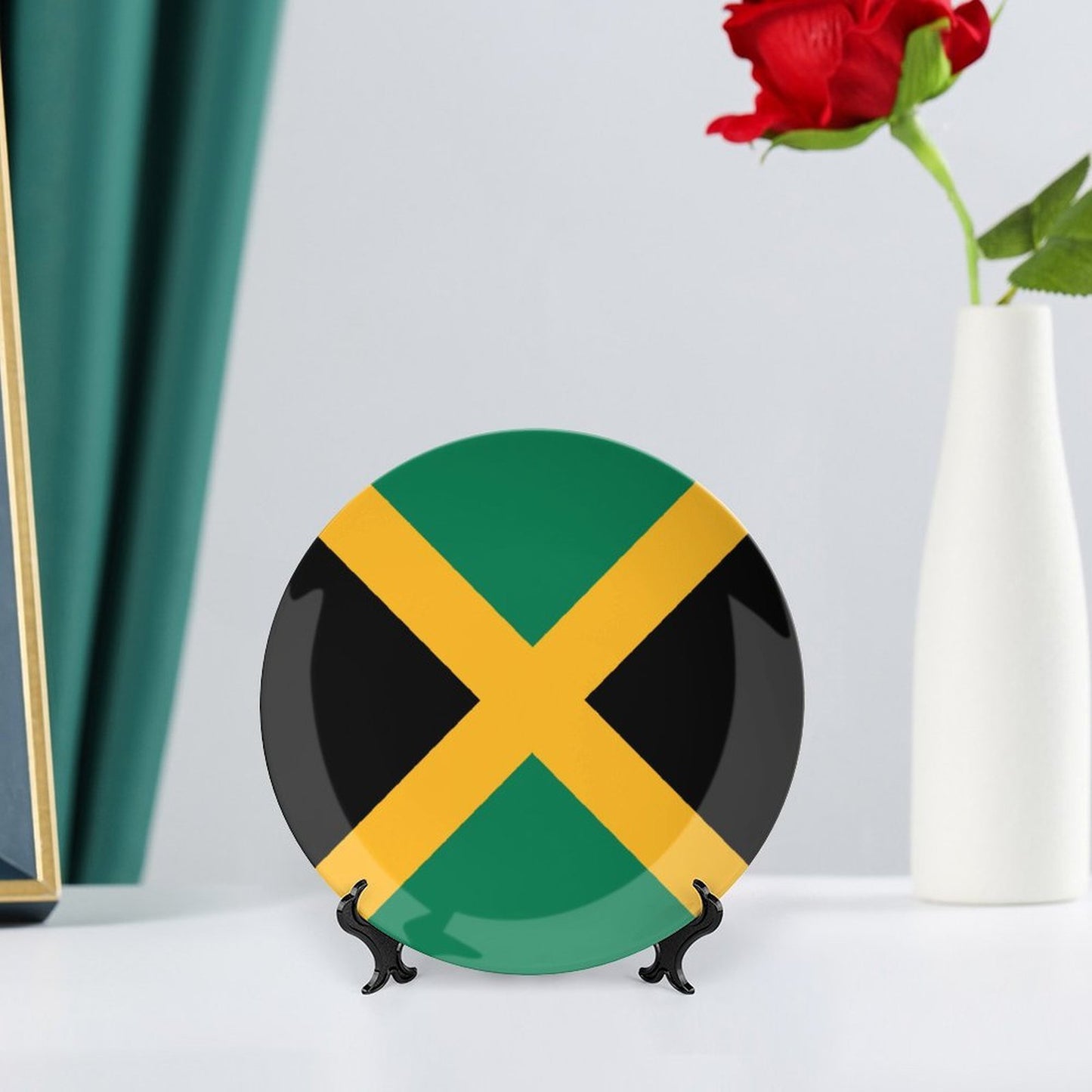 Jamaica Flag Inspired Bone China Decorative Plate