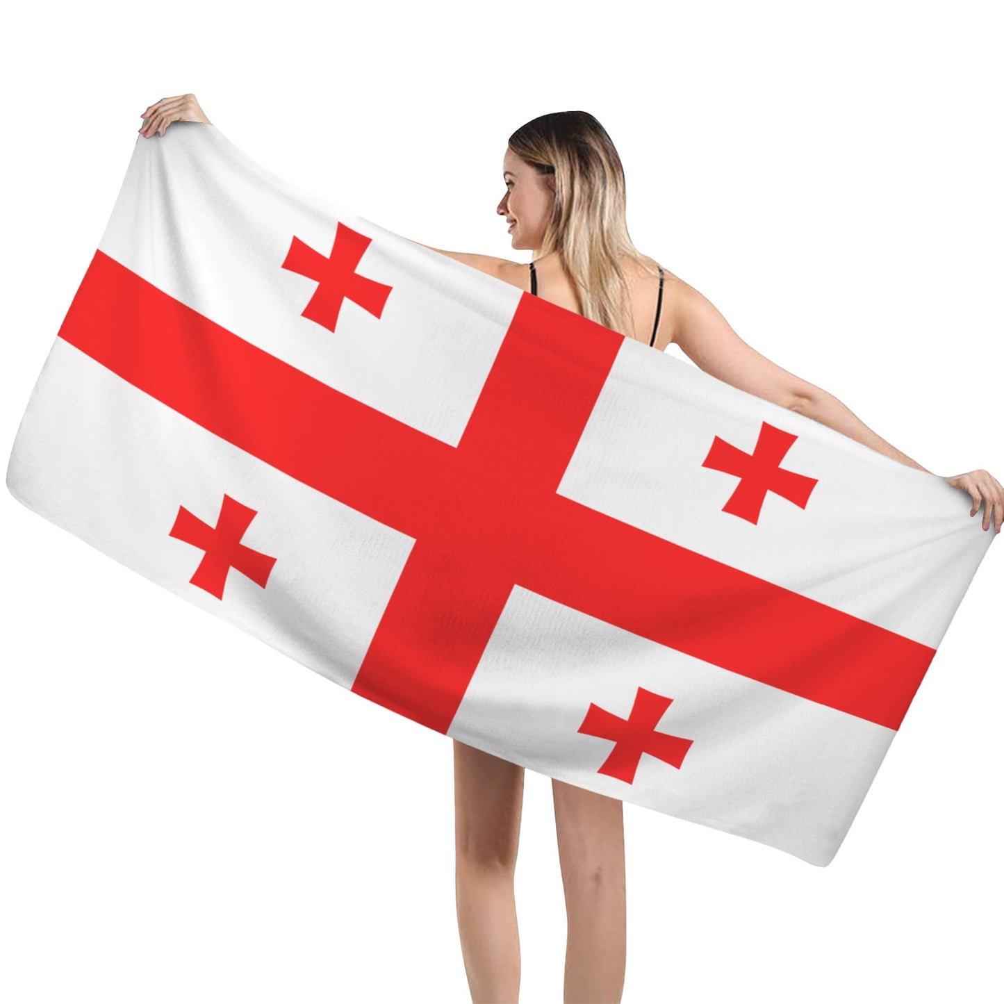 Georgia Flag Inspired Custom Bath Towel 29"x58"(Made in USA)