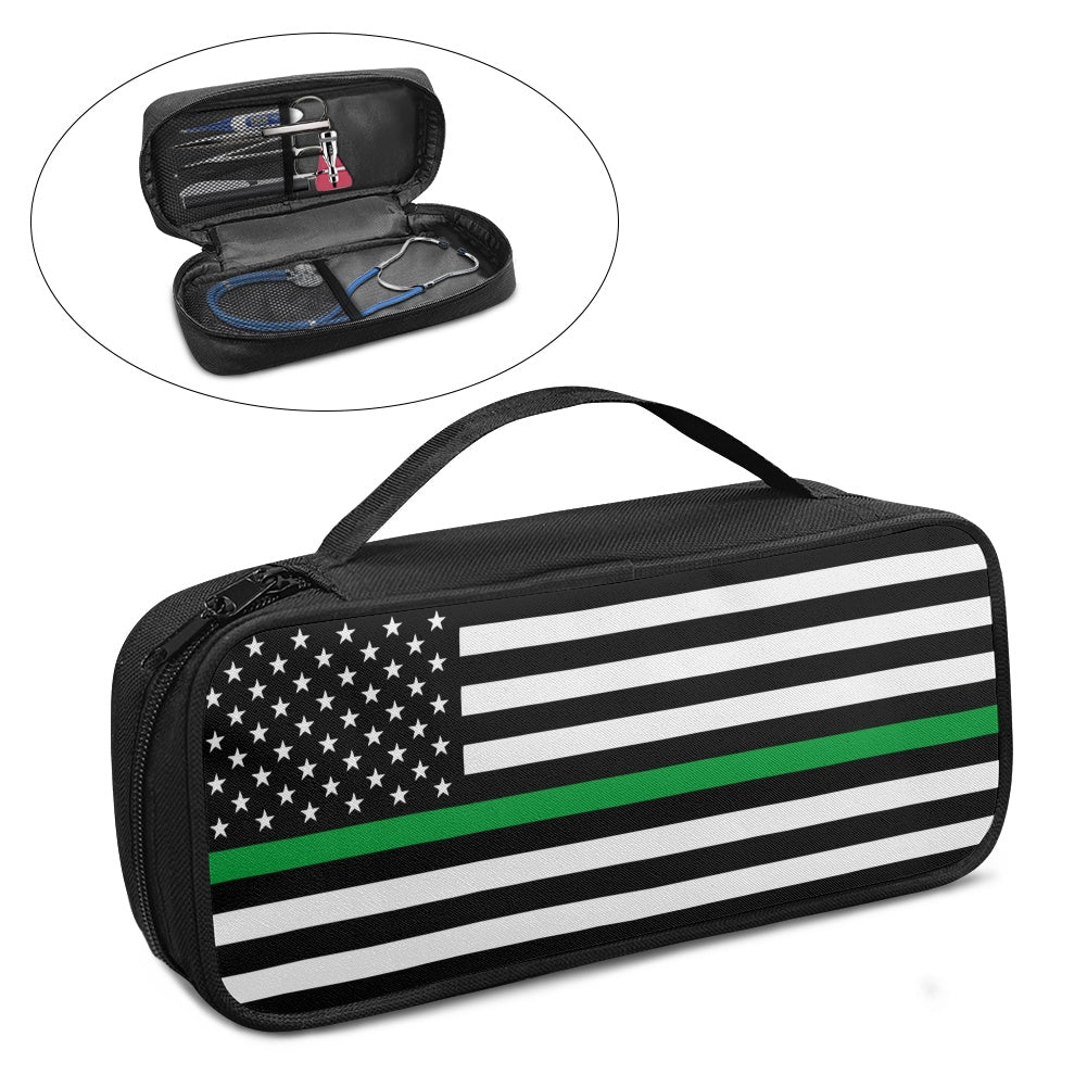 Thin Green Line Flag Inspired Stethoscope Storage Bag