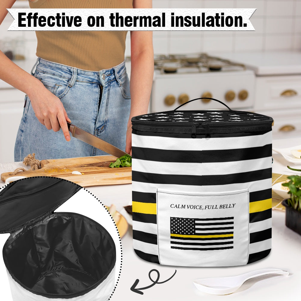 Thin Gold Line Flag Inspired Electric Pressure Cooker Insulation Bag