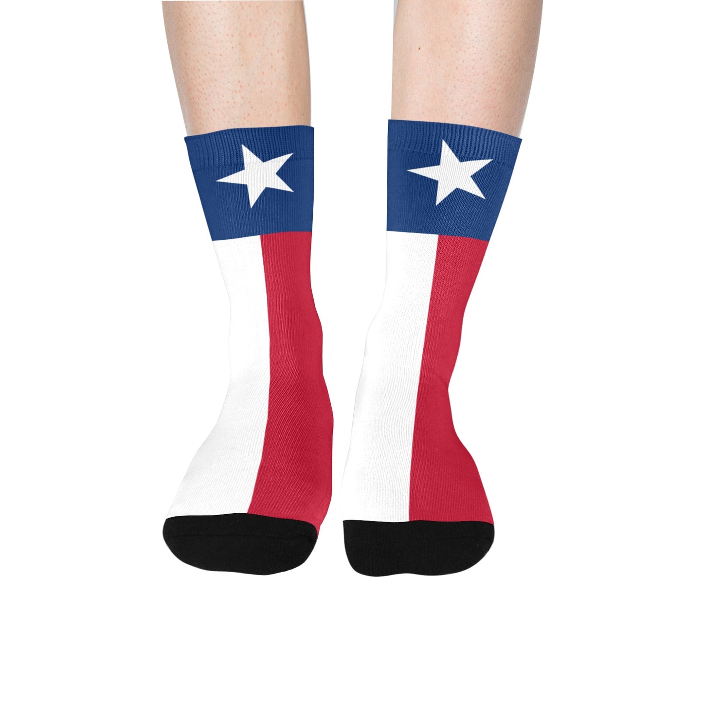 Texas Flag Inspired Socks Printed in the USA Crew Socks | Ships from USA