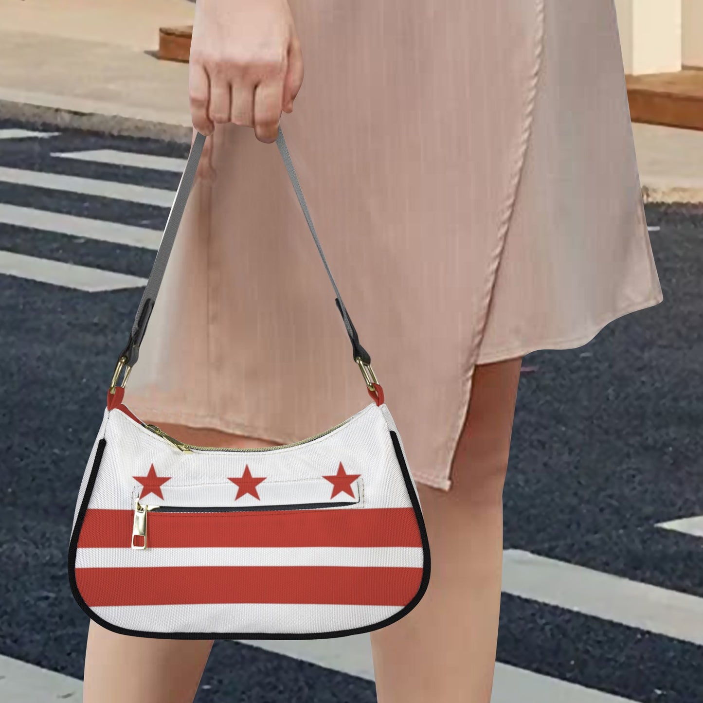 Washington D.C. Flag Inspired Women's Shoulder Bag