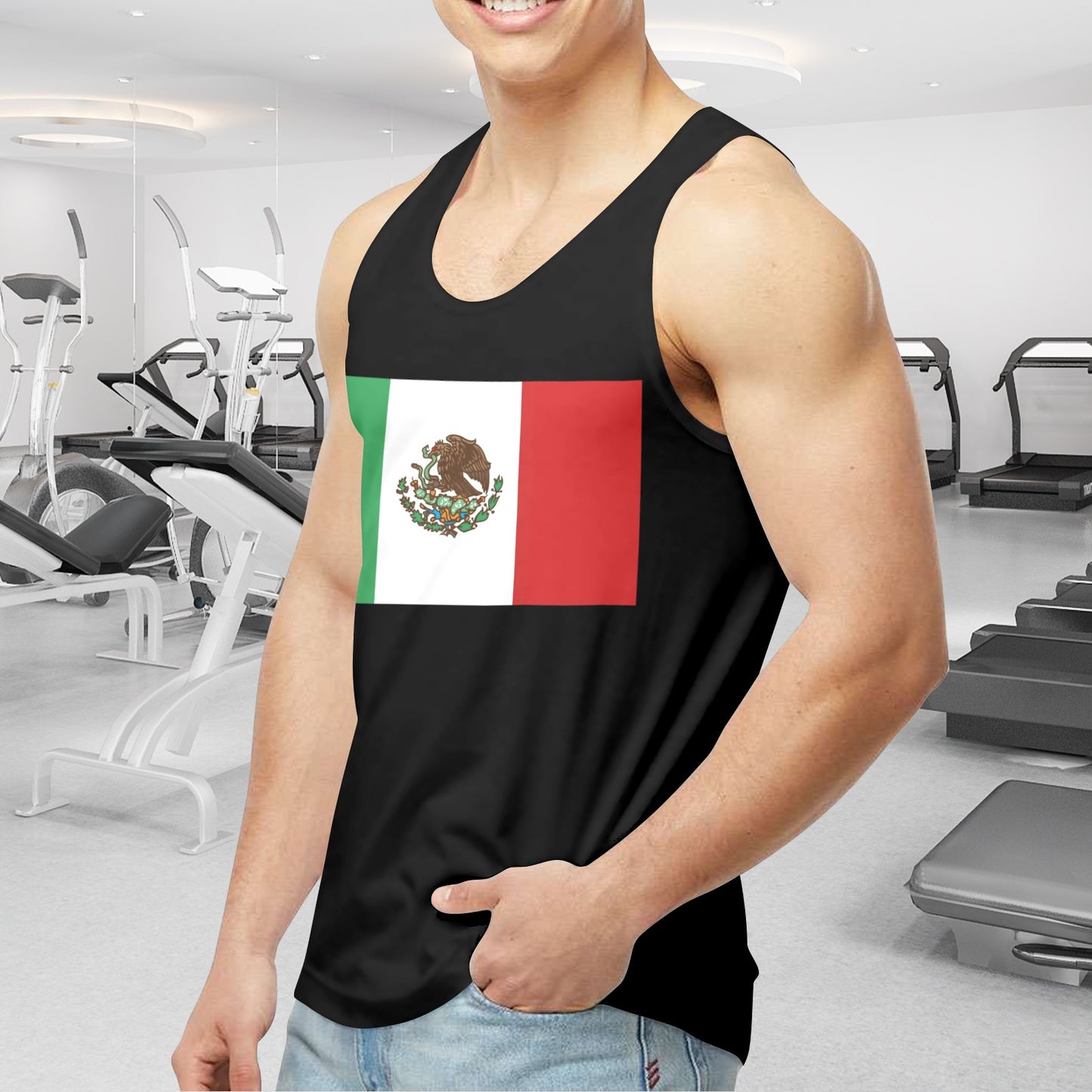 Mexico Flag Men's Tank Top (Front Printing) | Ships from USA