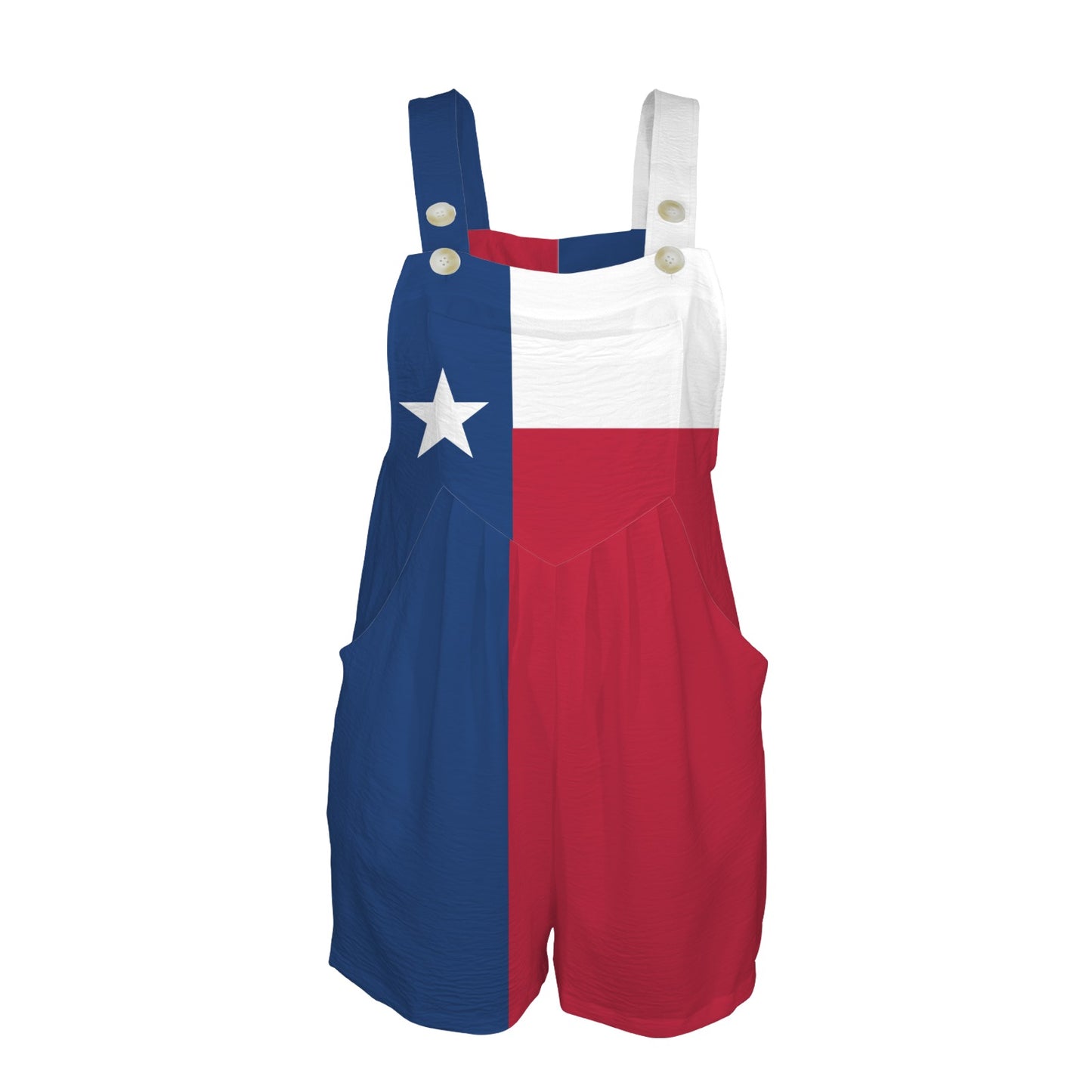 Texas Flag Inspired Pocket Bib Short Romper