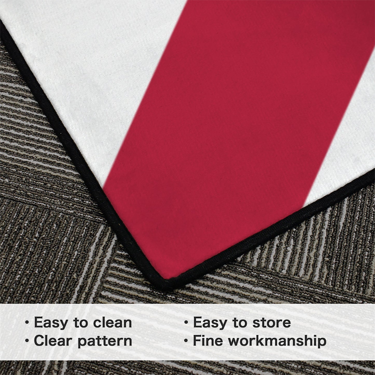 Alabama Flag Inspired 84x60 Inch Area Rug with Black Binding (Made in the USA)