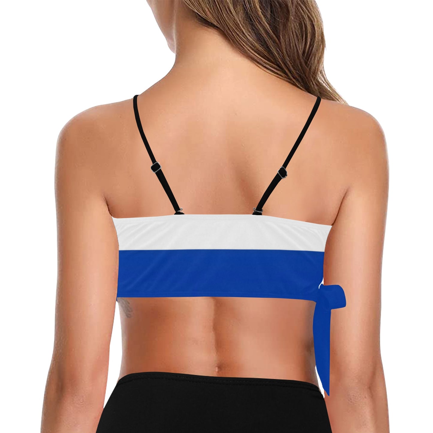 Russia Flag Inspired Knot Side Bikini Top