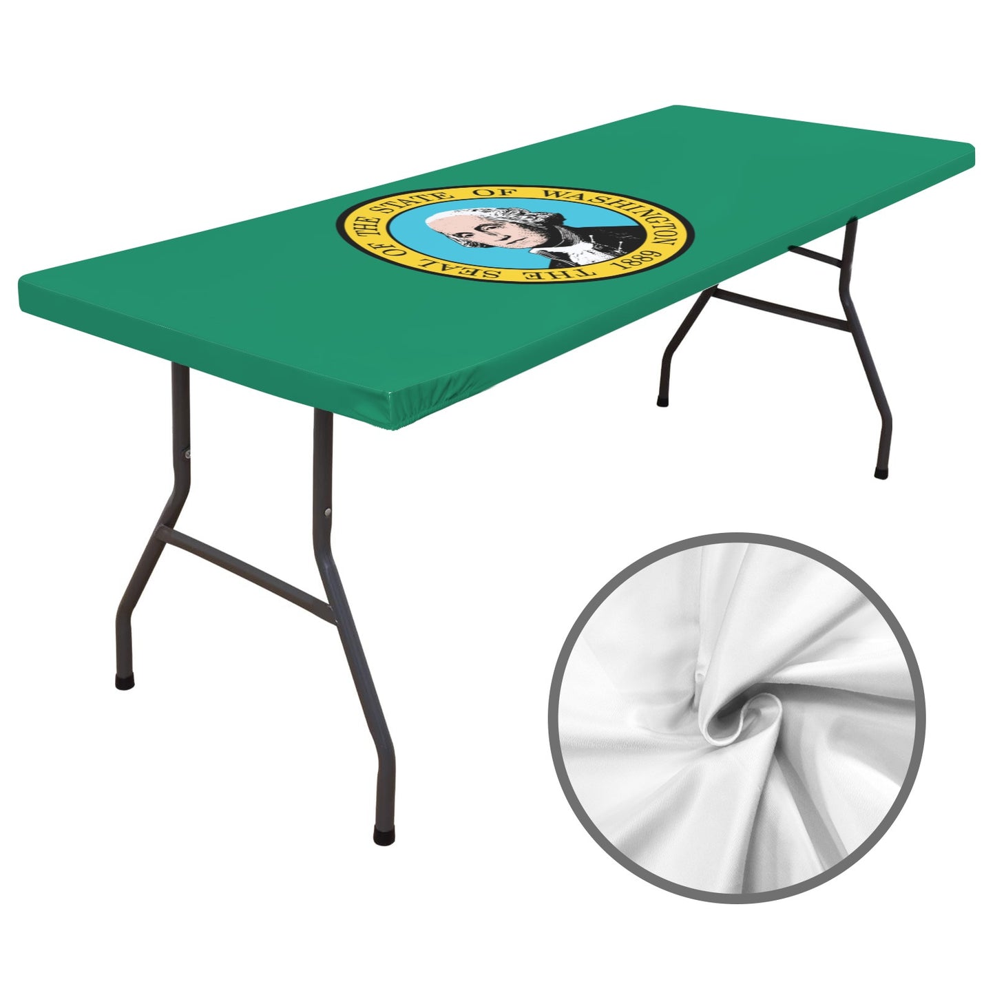 Washington Flag Inspired Custom Elastic Fitted Tablecloth 72x30 inch (Made in the USA)
