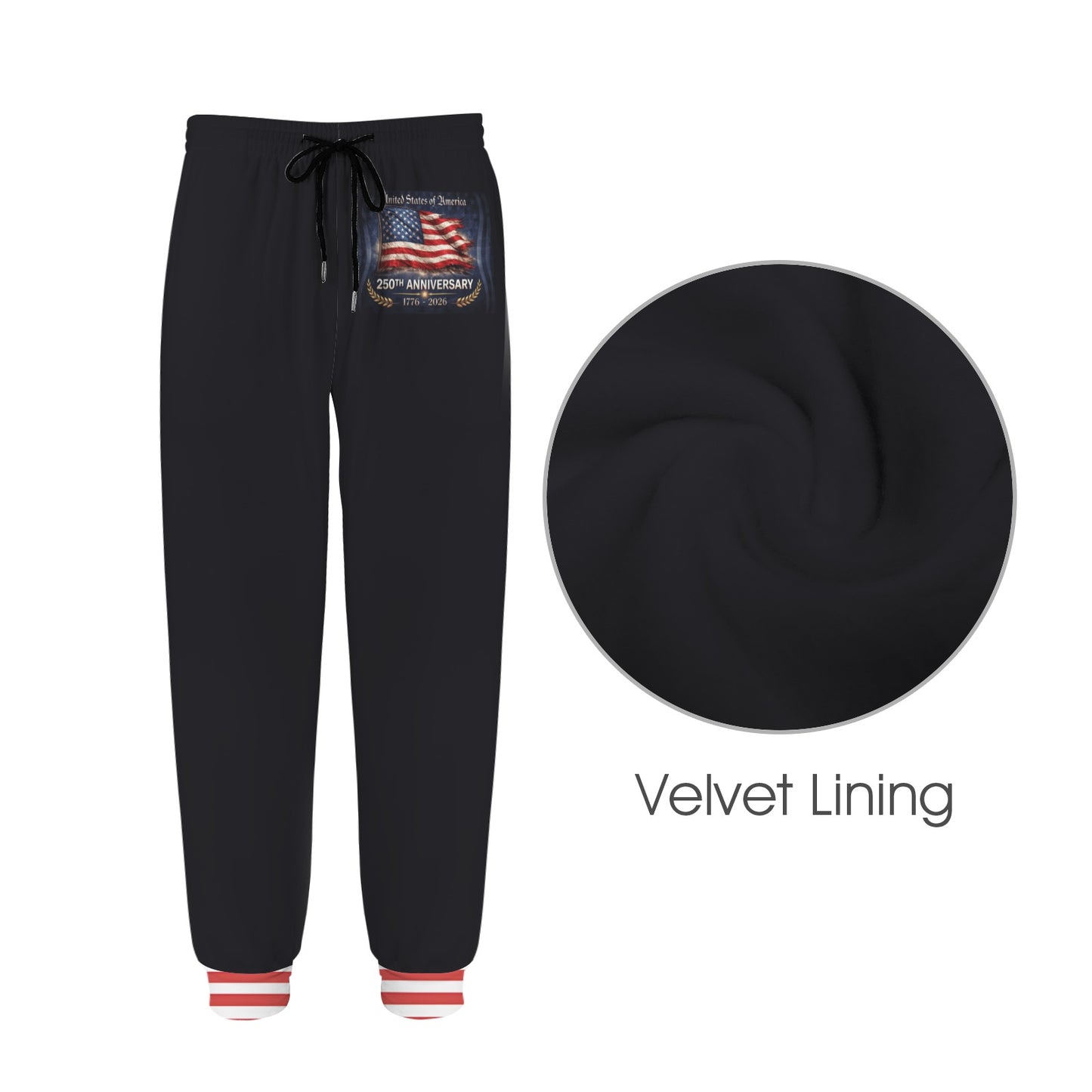 America 250 Year Anniversary USA/American Flag Inspired Men's Fleece Casual Sweatpants
