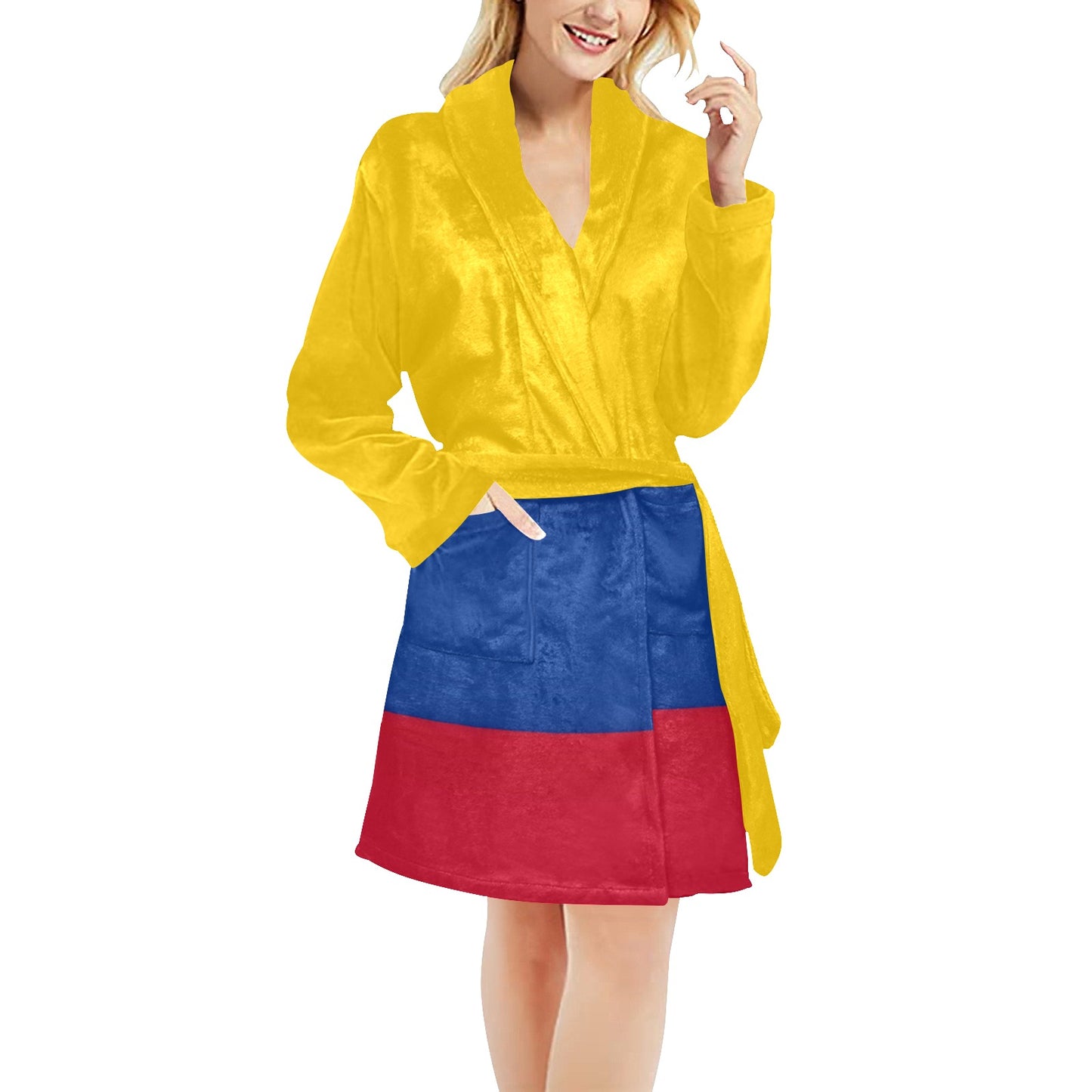 Colombia Flag Inspired Women's Fleece Robe