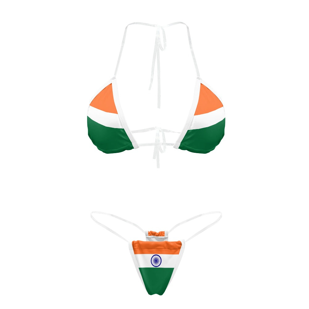 India Flag Inspired Transparent String Bikini
