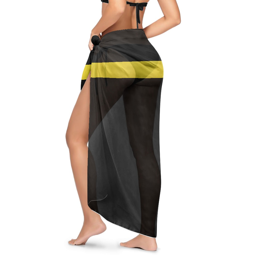 Thin Gold Line Flag Inspired Bikini Cover-Up Style-2