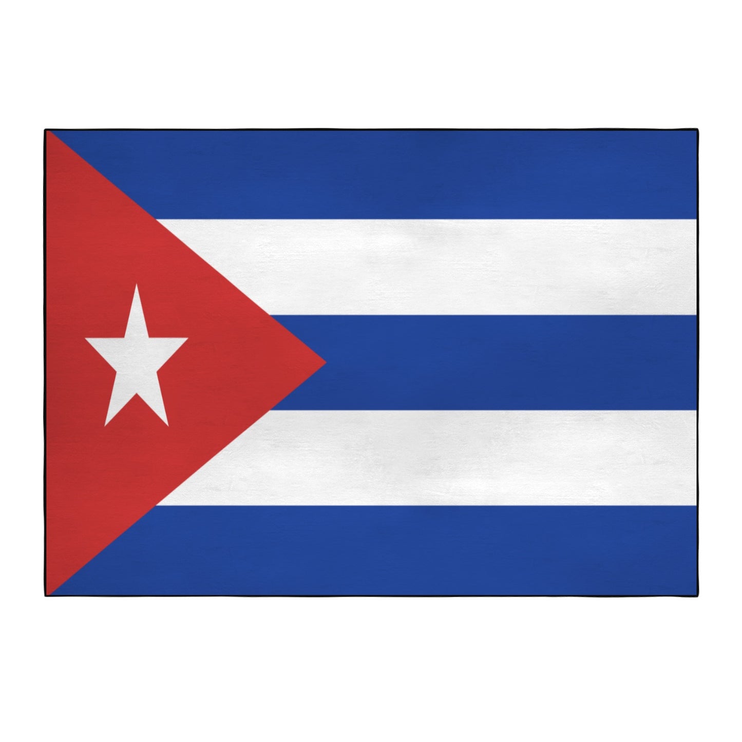 Cuba Flag Inspired 84x60 Inch Area Rug with Black Binding (Made in the USA)