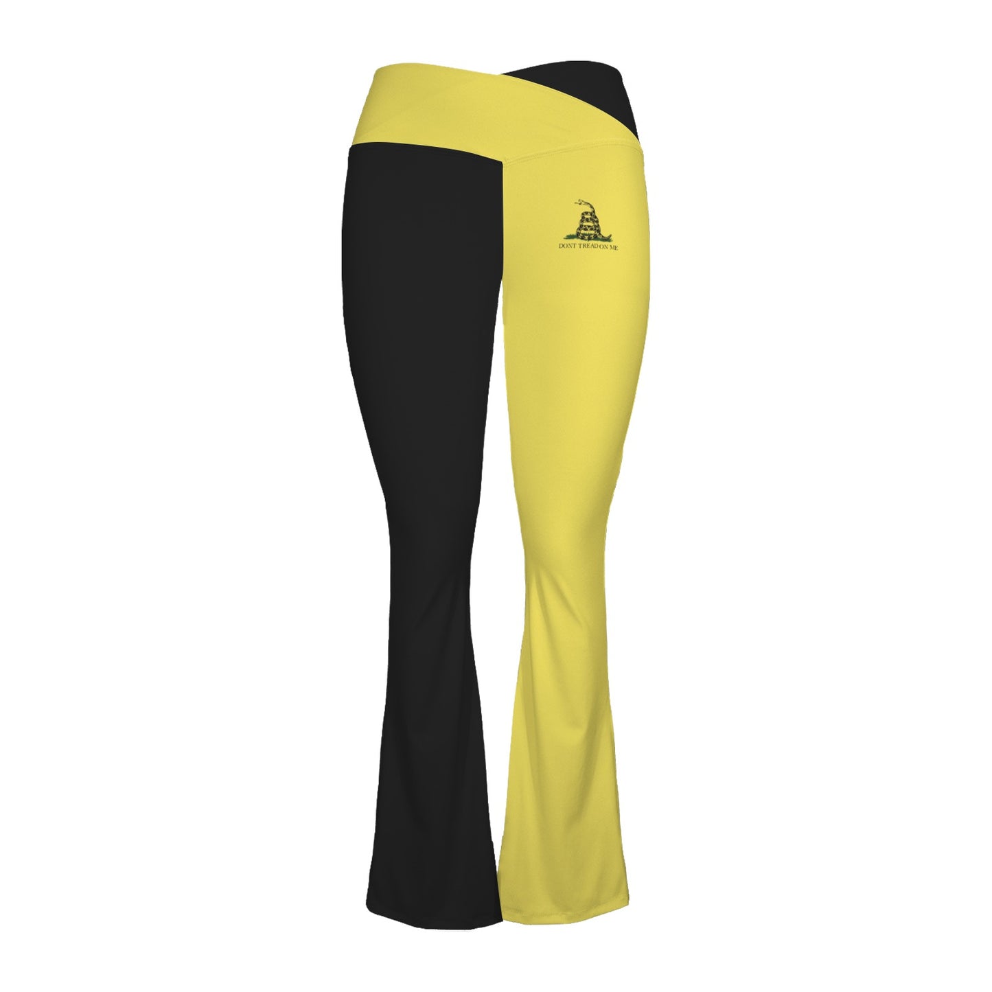 Gadsden Flag Inspired Women's V-Crossover High Waisted Flare Leggings