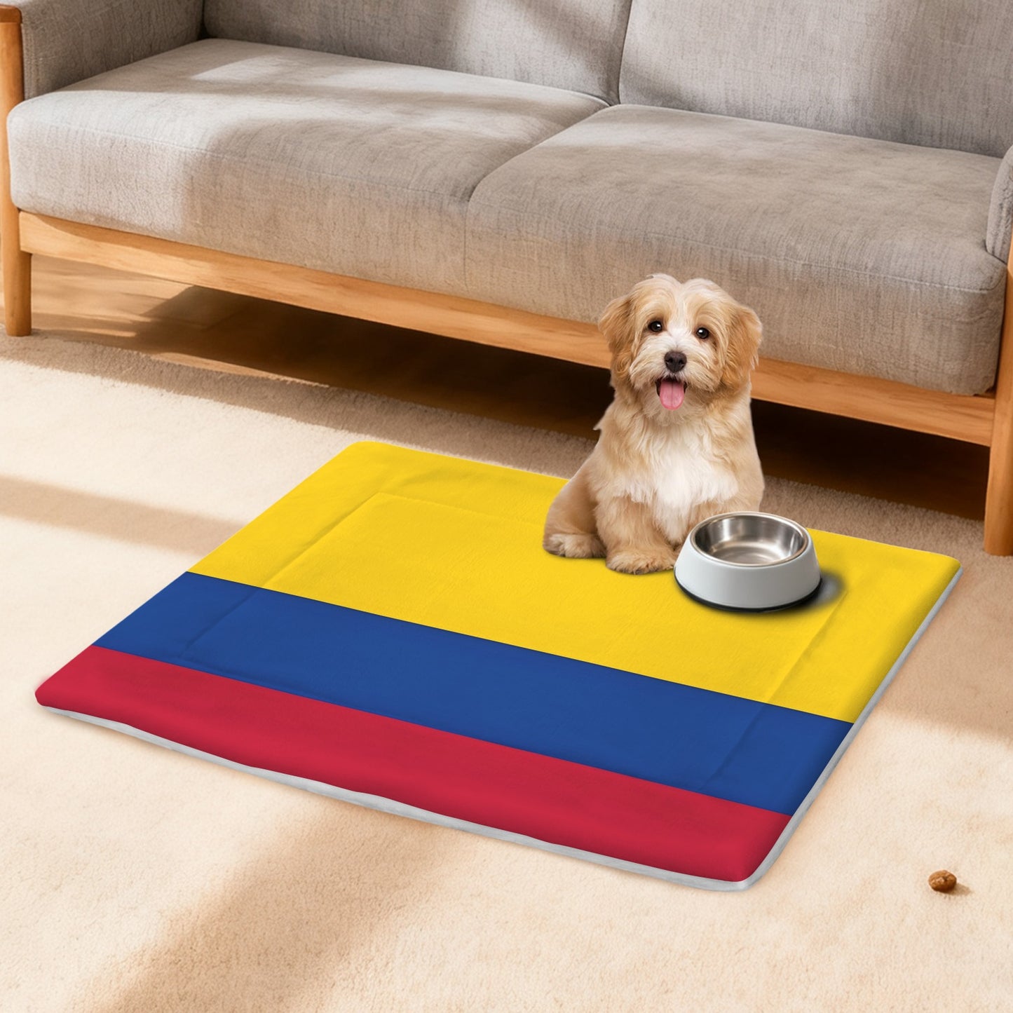 Colombia Flag Inspired Pet Mat 25x18inch (Made in the USA)