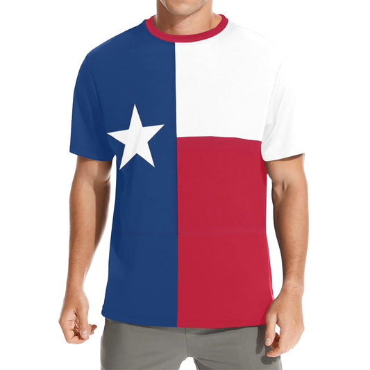 Texas Flag Men's Crew Neck T-Shirt (Made in USA)