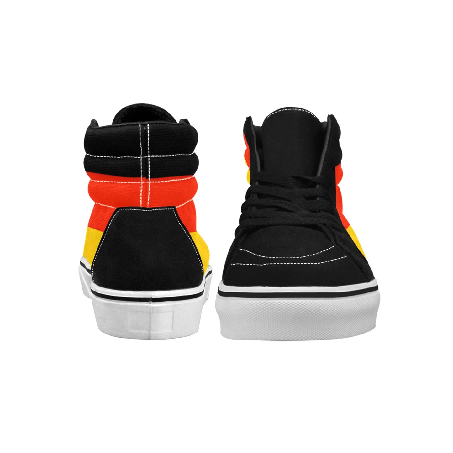 Germany Flag Inspired Women's High Top Canvas Shoes