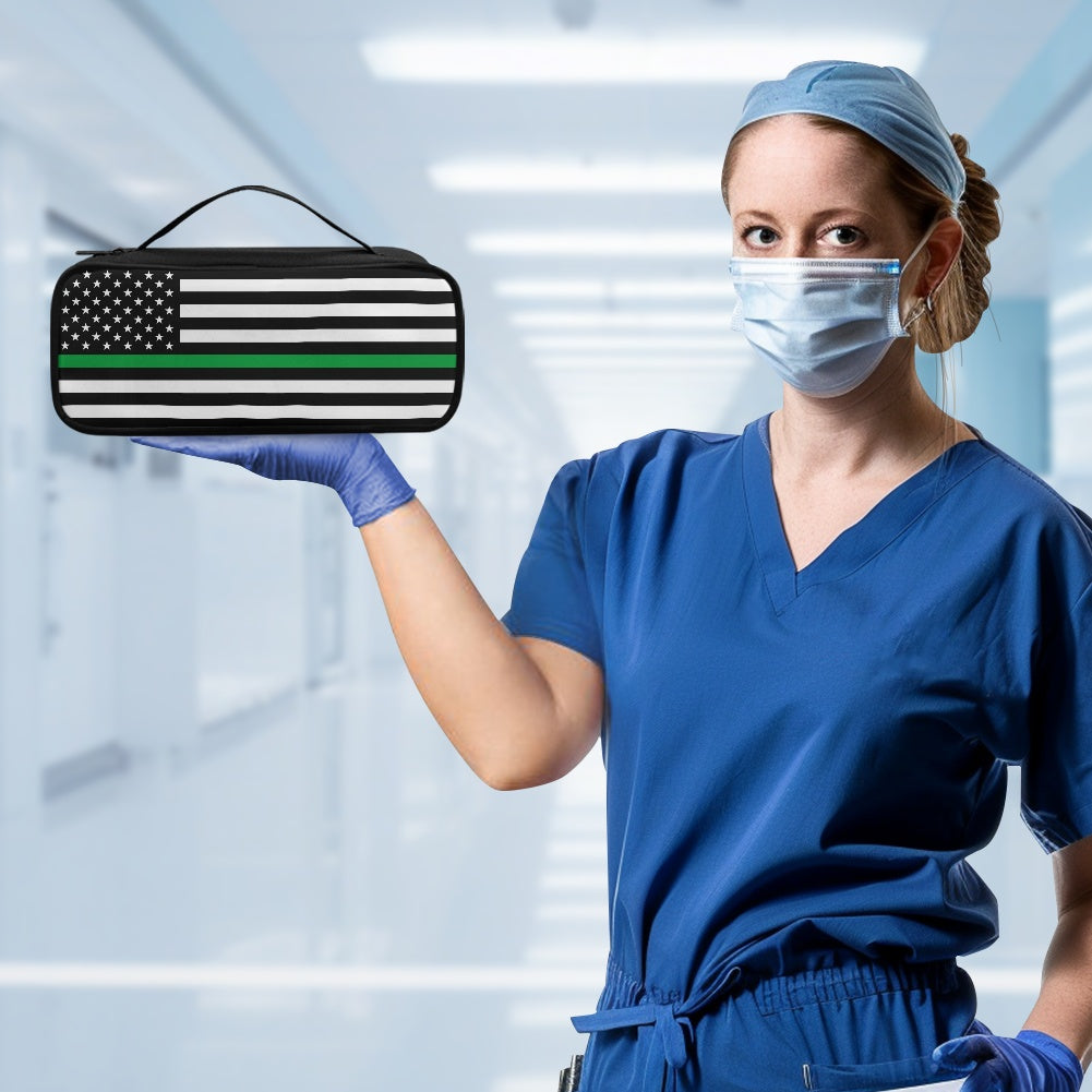 Thin Green Line Flag Inspired Stethoscope Storage Bag