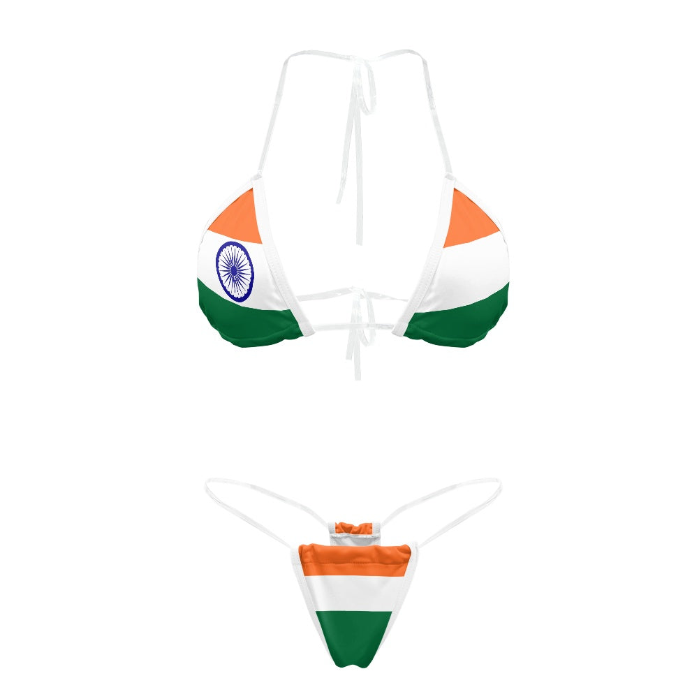 India Flag Inspired Transparent String Bikini