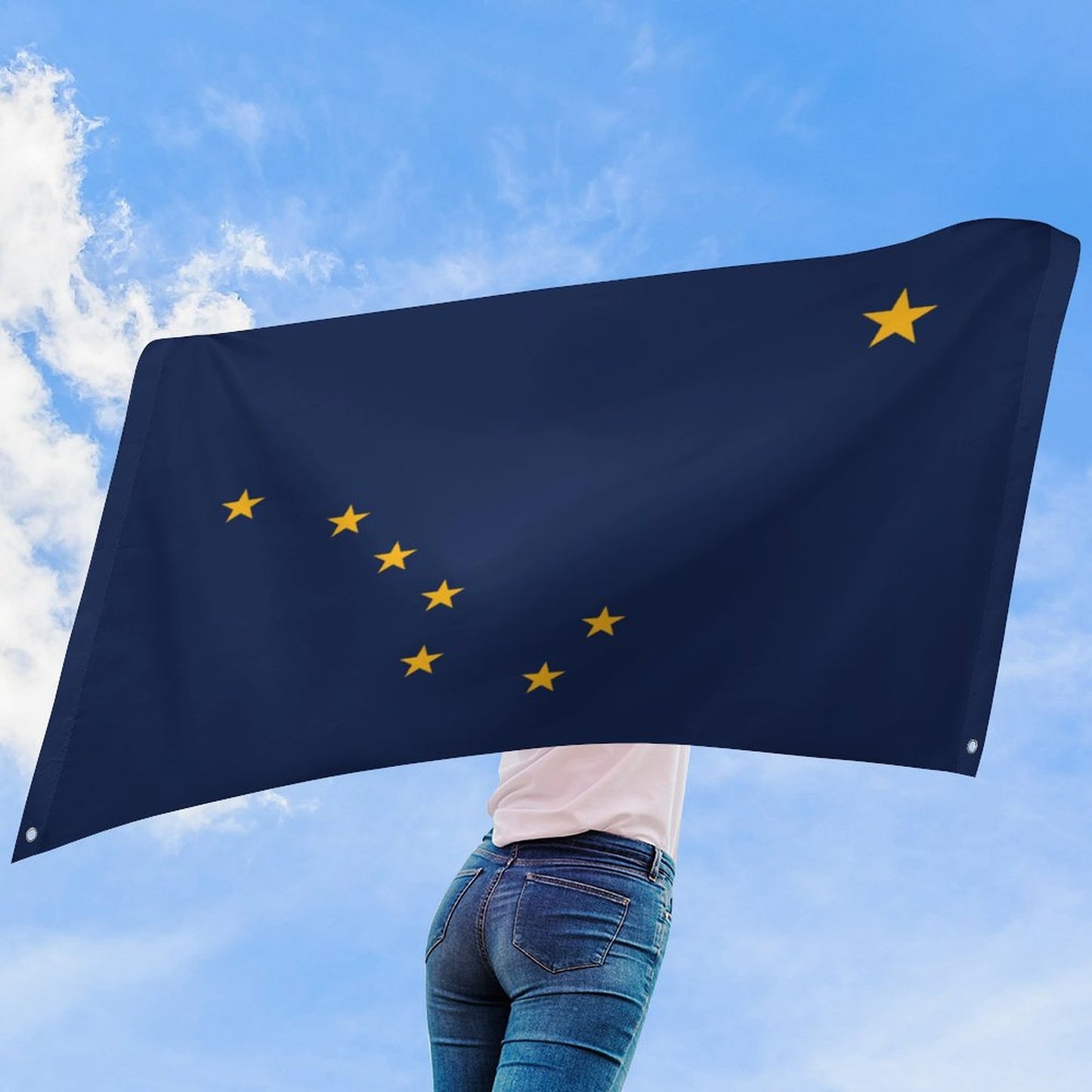 Alaska Flag Inspired Wall Mount Flag with Four Grommets (35x59 in)