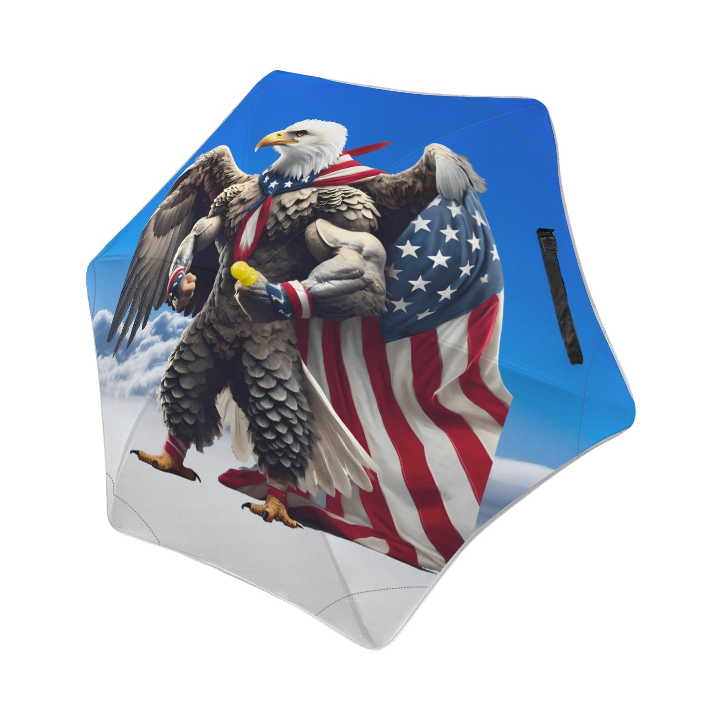 USA/American Flag Inspired Eagle with Cape Kids Safe Round Corner Umbrella