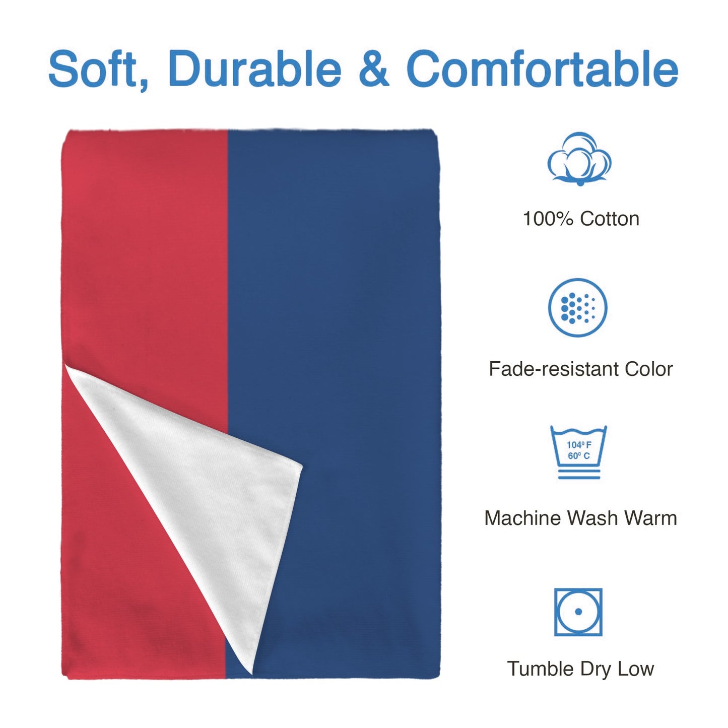 Laos Flag Inspired Custom Bath Towel 29"x58"(Made in USA)