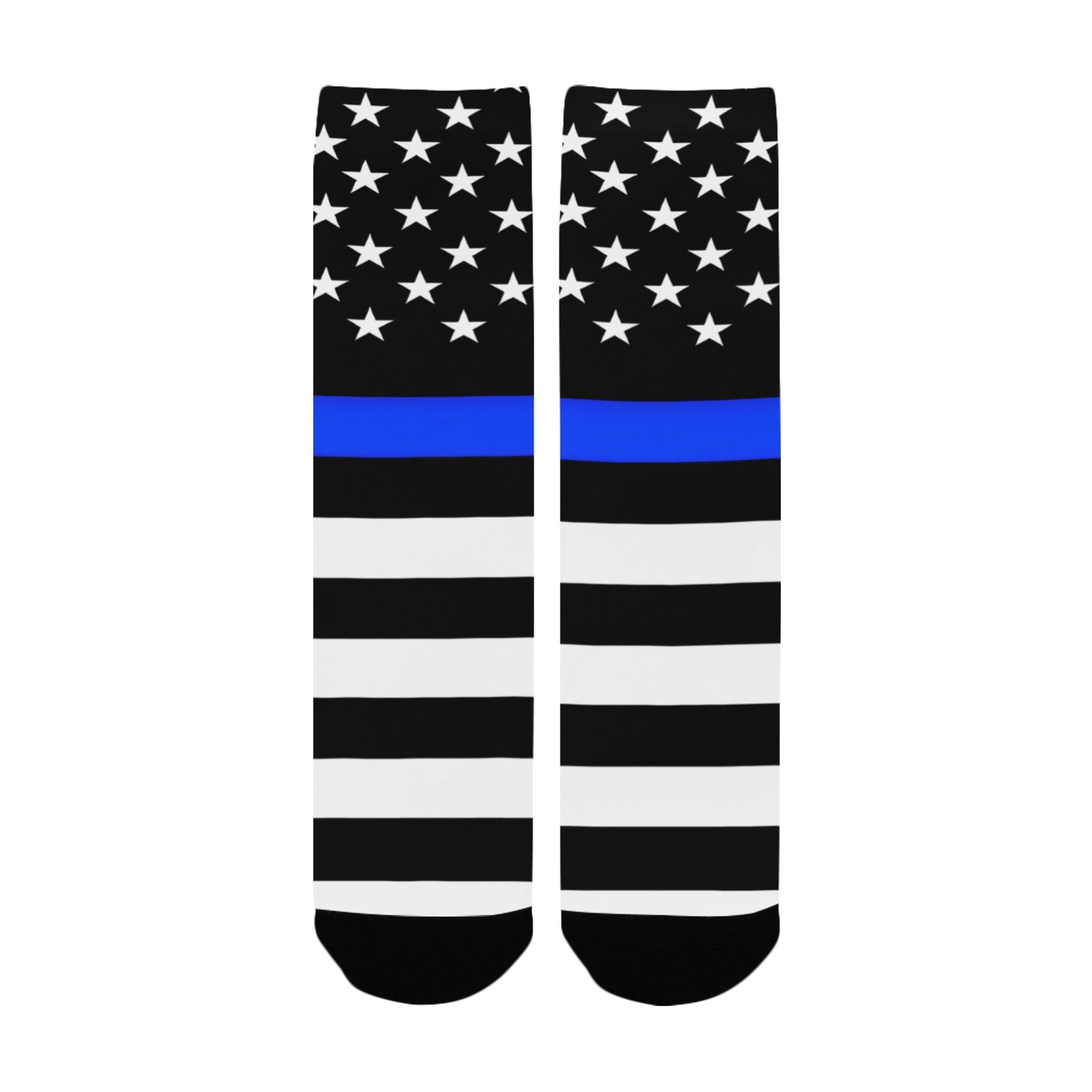Thin Blue Line Flag Inspired Women's Custom  Socks (Made in the USA)