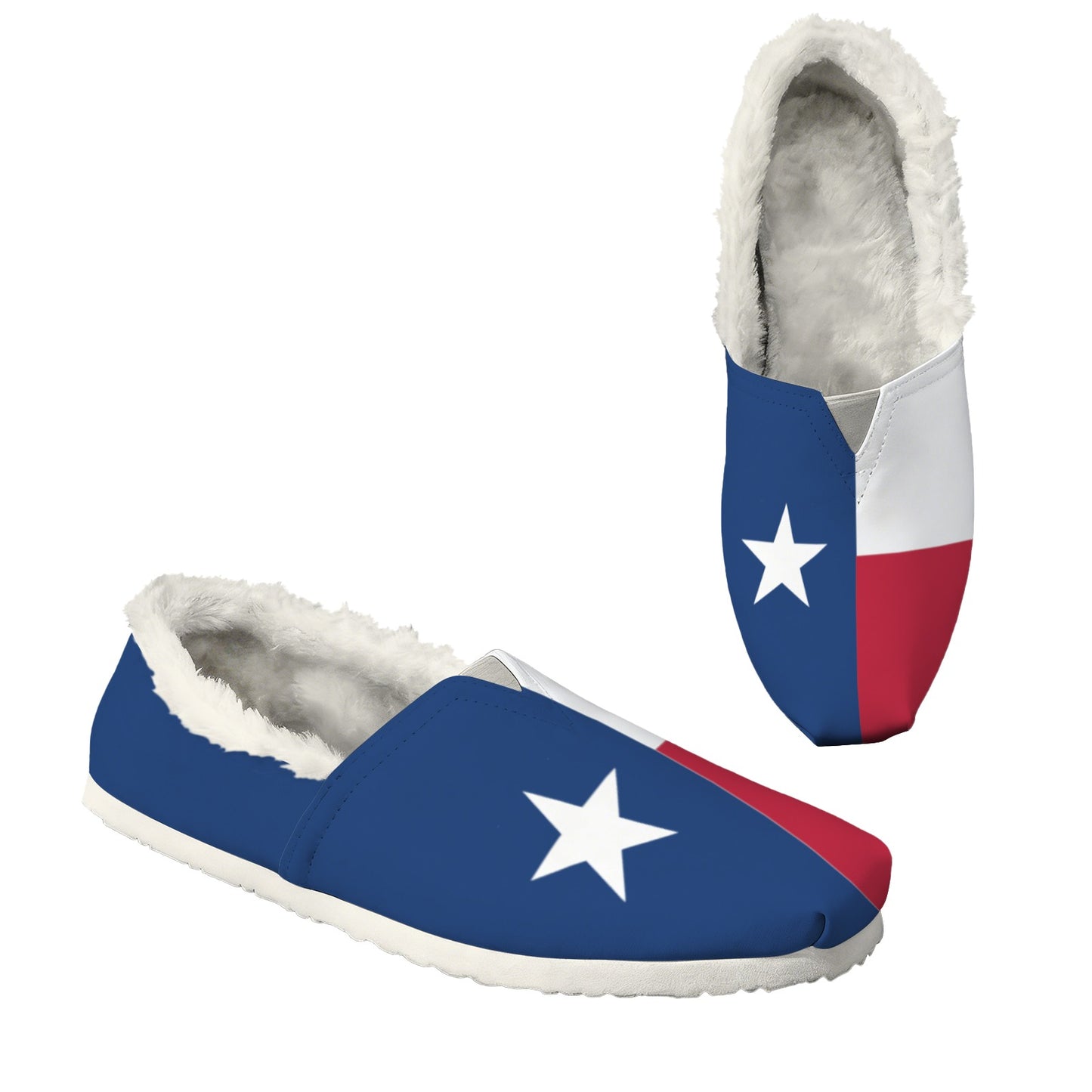 Texas Flag Inspired Women's Fleece-Lined Canvas Slip-On