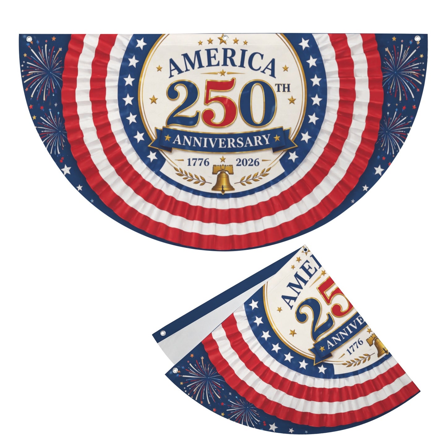 250th Anniversary USA/American Flag Inspired Semi Circle Flag 72 x 36 inch style 3 | Ships from USA