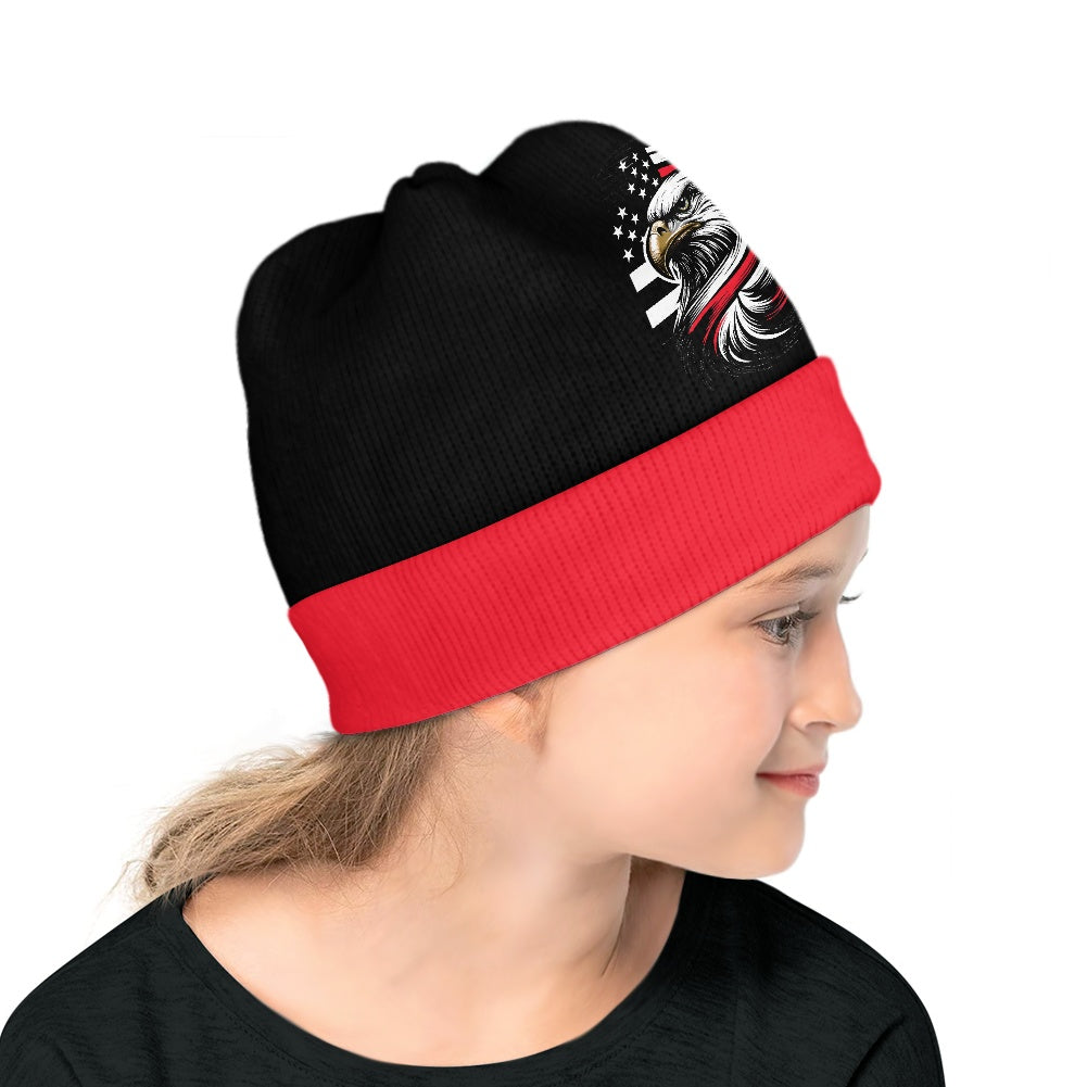 Thin Red Line Flag Inspired Eagle Kids' Beanie