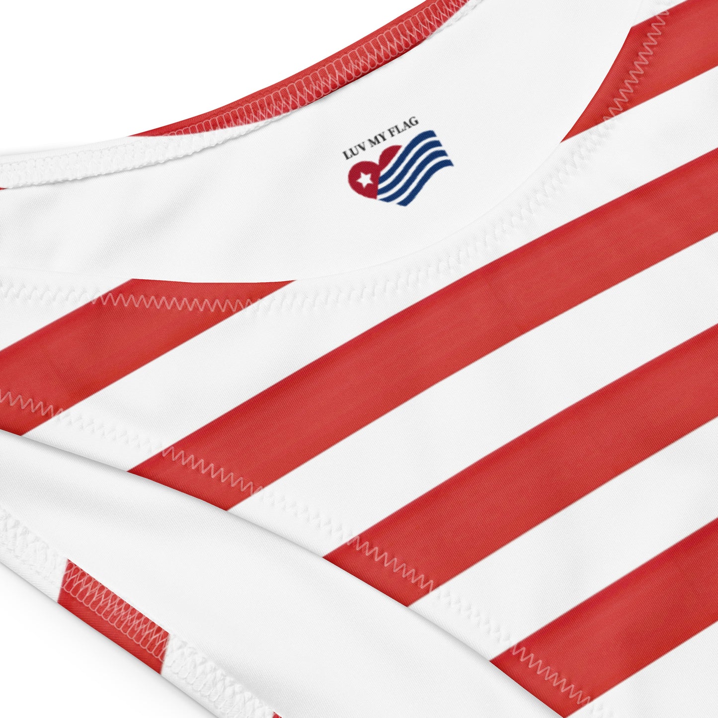 American Flag Bandeau Bikini Set – Recycled Strapless Top and V-Cut Bottom - Luv My Flag