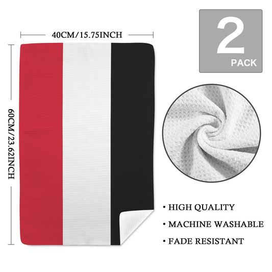 Yemen Flag Inspired Kitchen Towel 40X60cm (Pack of 2) | Printed In the USA