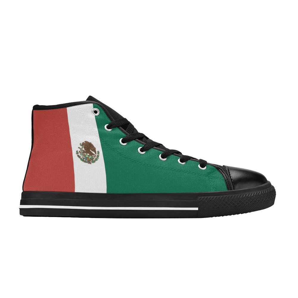 Mexico Flag Inspired Men's  Aquila High Top Canvas Shoes
