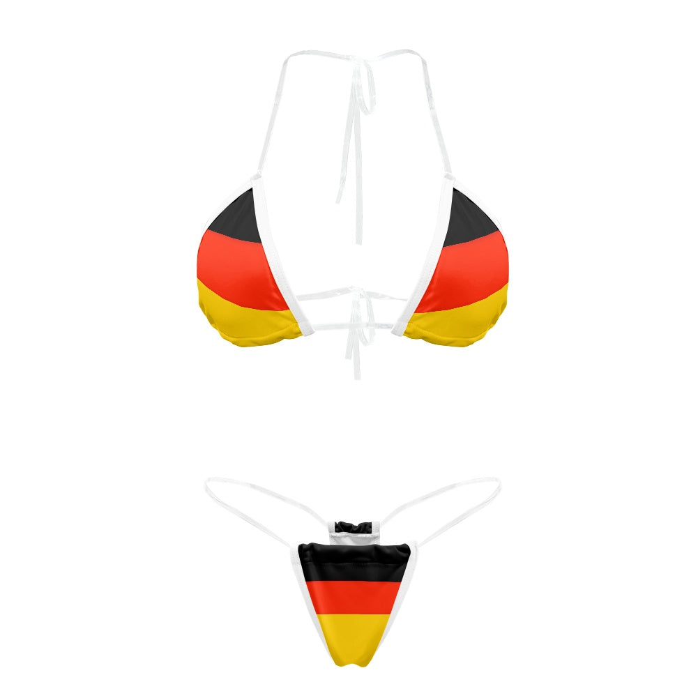 Germany Flag Inspired Transparent String Bikini Style-2