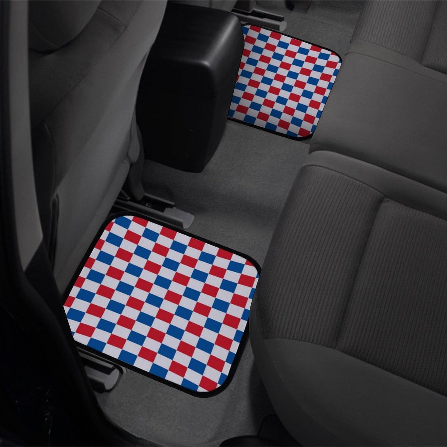 USA/American Flag Inspired Checkered Pattern Car Floor Mats(4pcs)