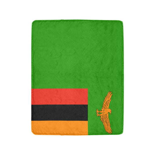 Green Zambia flag blanket by Luv My Flag, featuring eagle.