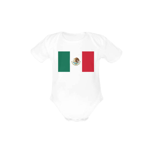 Mexico Flag Inspired Baby Short Sleeve Unisex Bodysuits | Ships from USA