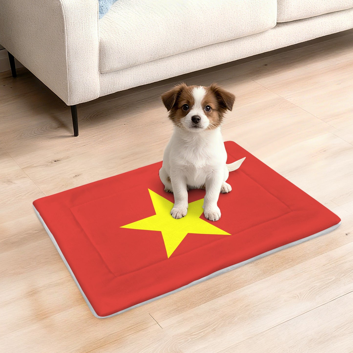 Vietnam Flag Inspired Pet Mat 25x18inch (Made in the USA)