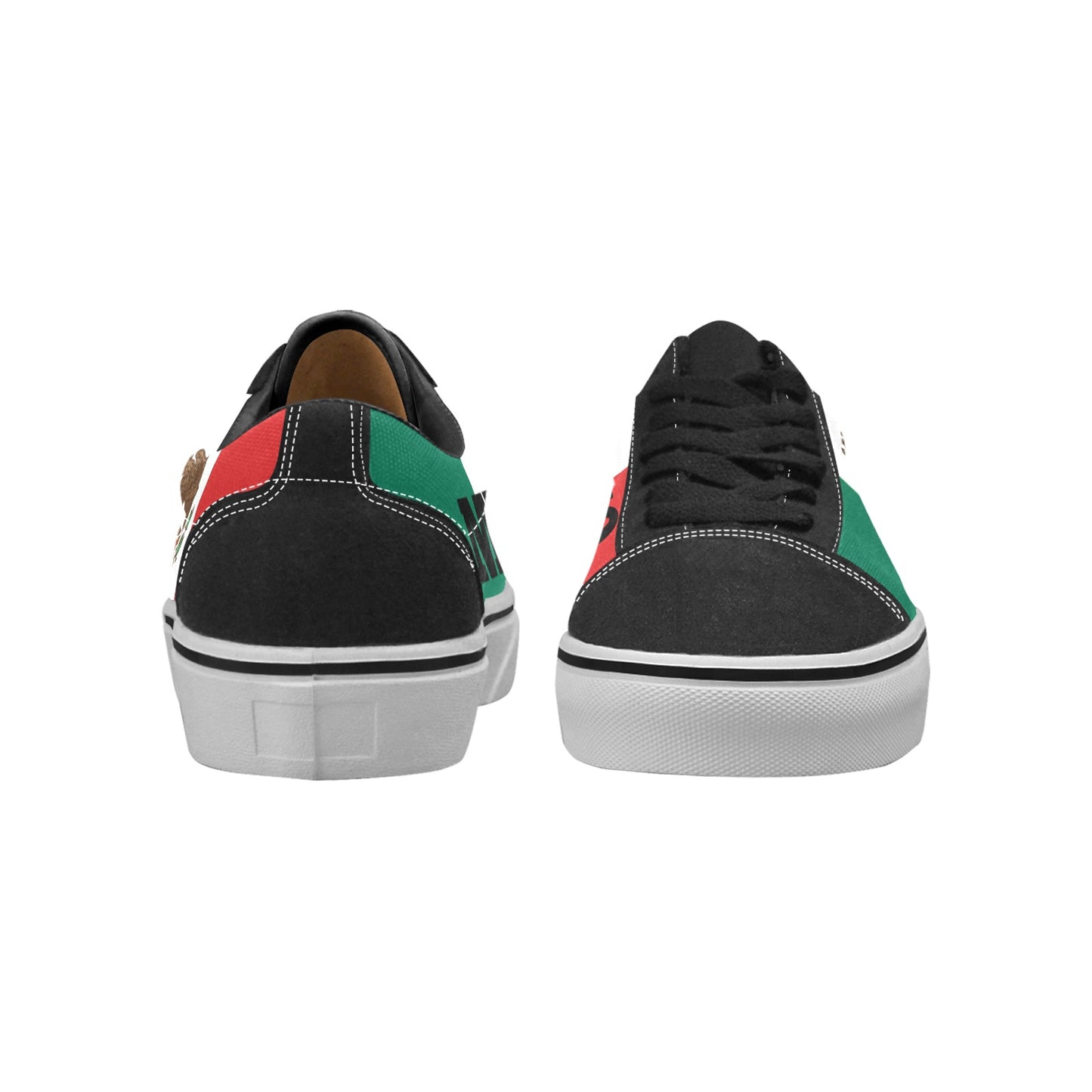 Mexico Flag Inspired Women's Lace-Up Canvas Shoes