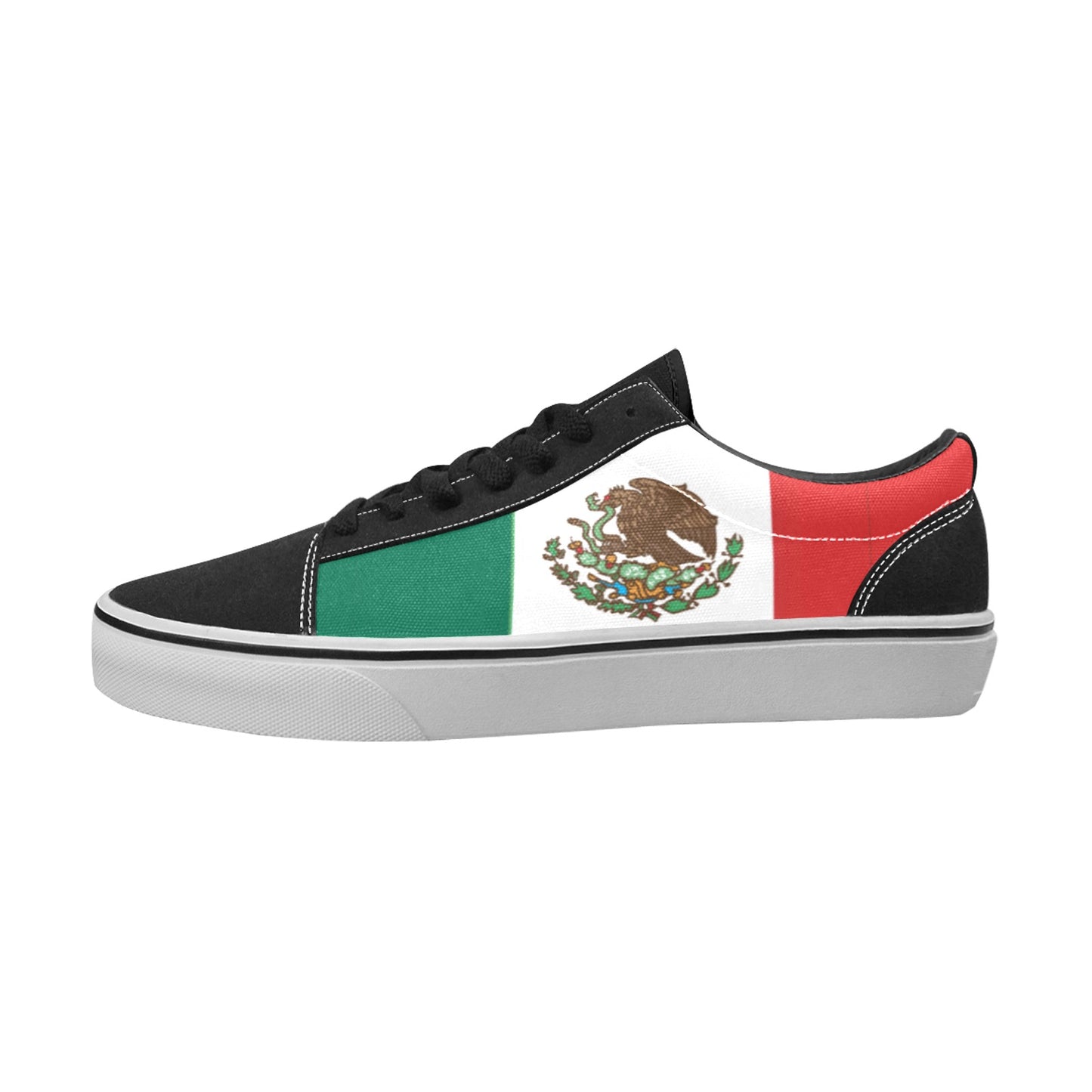 Mexico Flag Inspired Women's Lace-Up Canvas Shoes