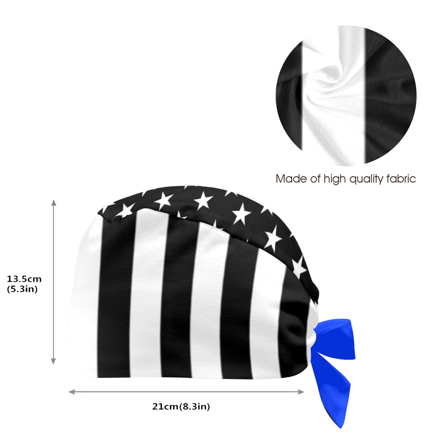 Thin Blue Line Flag Inspired Scrub Cap | Ships from USA