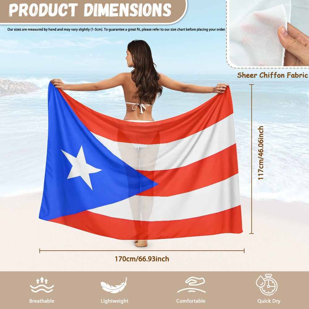 Puerto Rico Flag Inspired Bikini Cover-Up