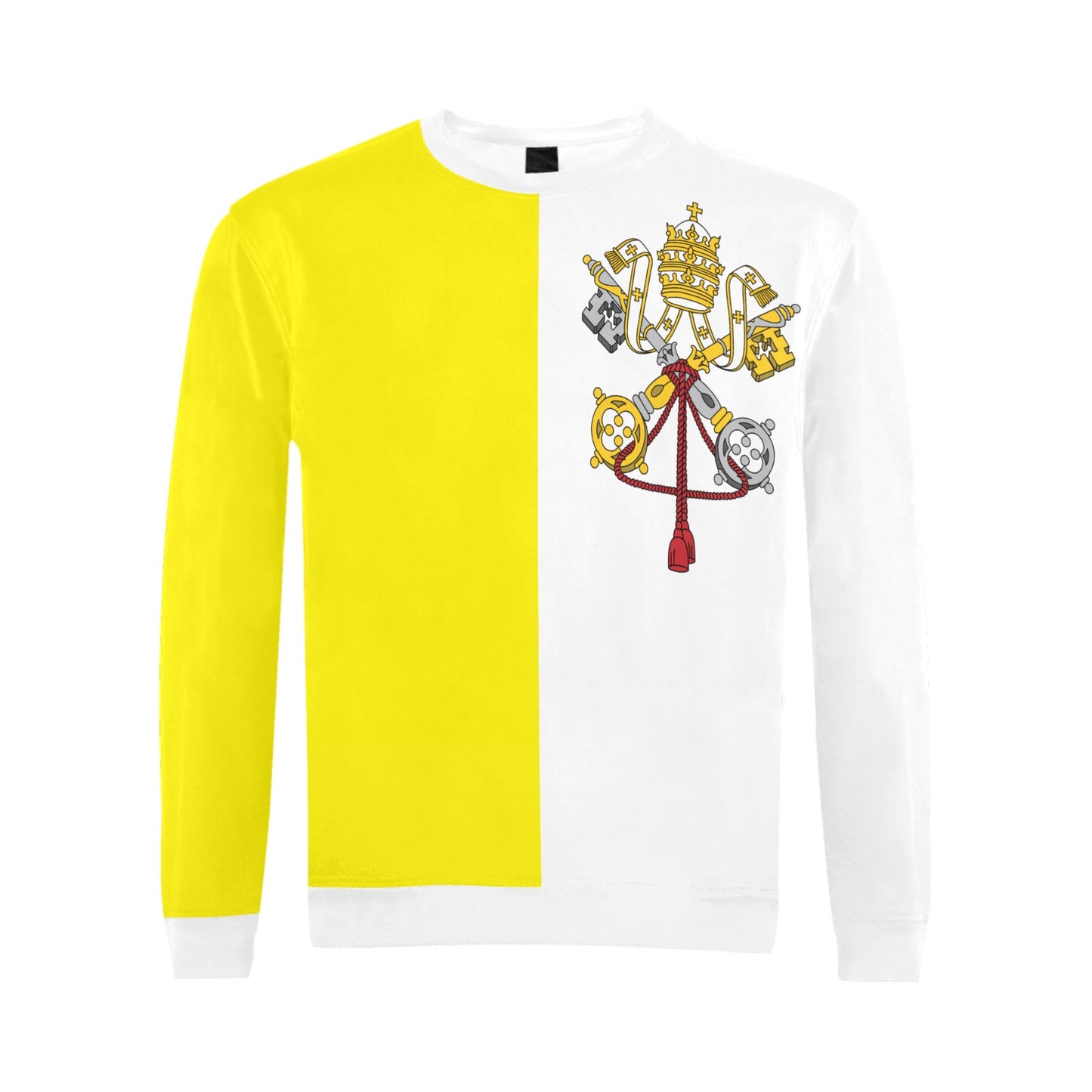 Vatican City Flag Inspired Men’s Fuzzy Sweatshirt Made in USA