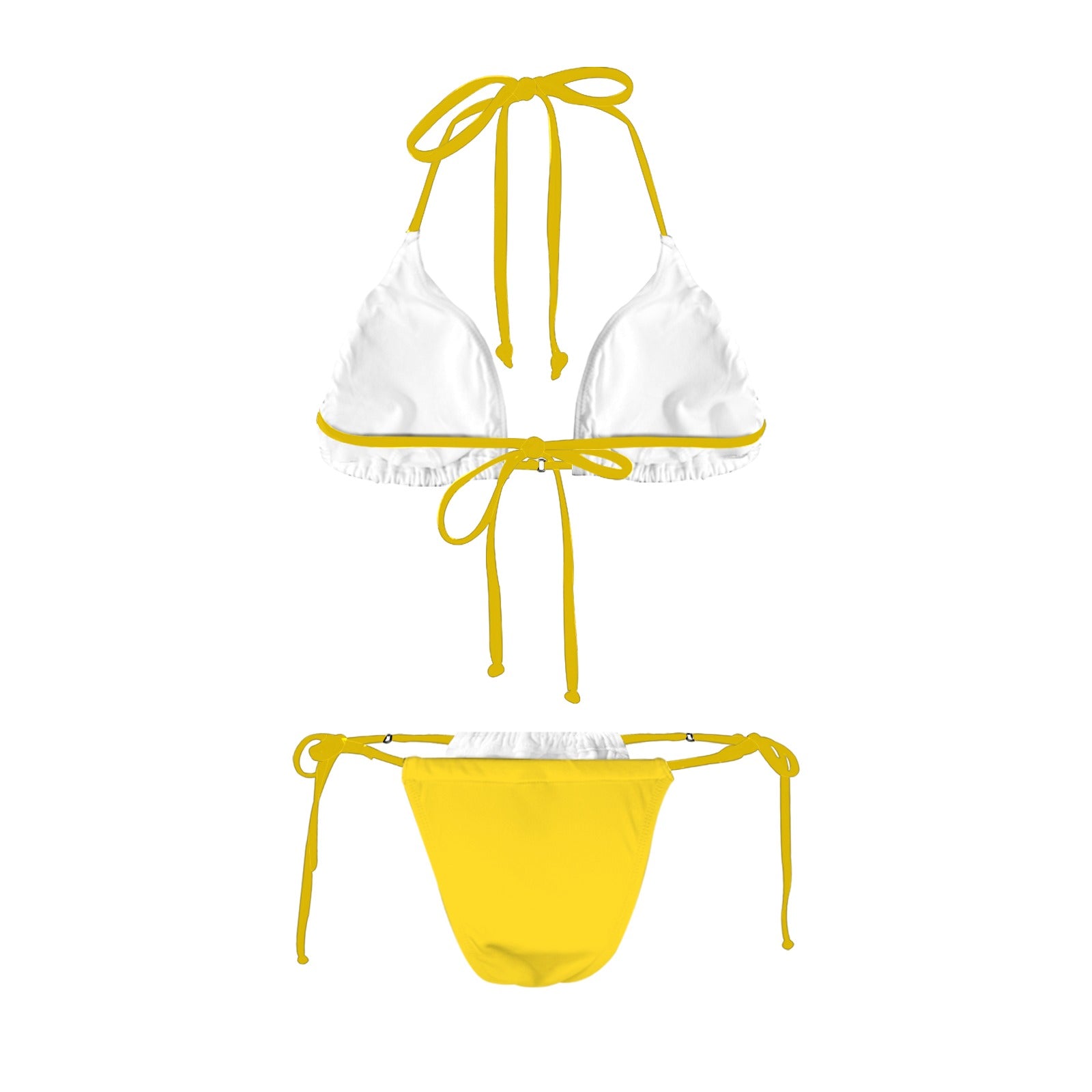 Yellow and white bikini by Luv My Flag brand.