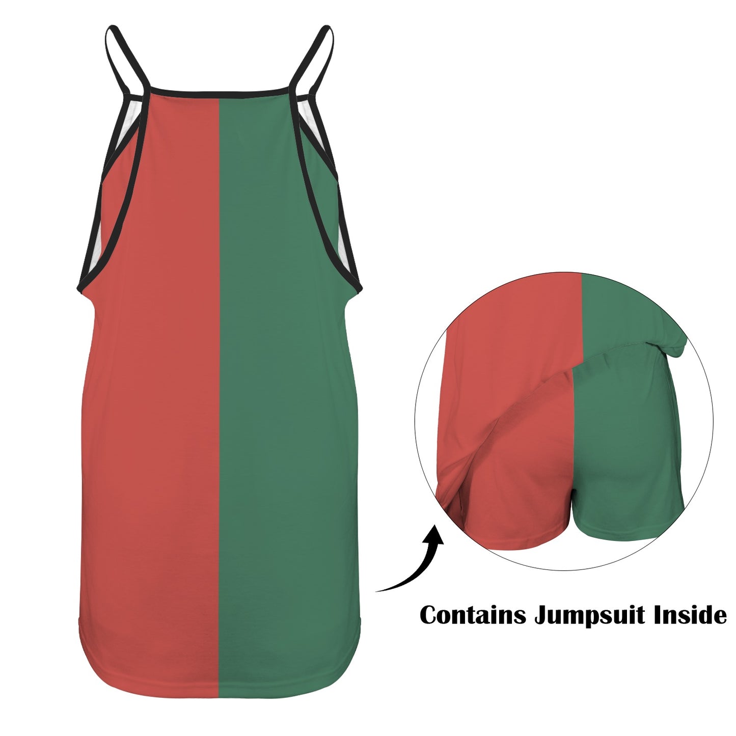 Mexico Flag Inspired Women's Double-Layered Camisole Dress