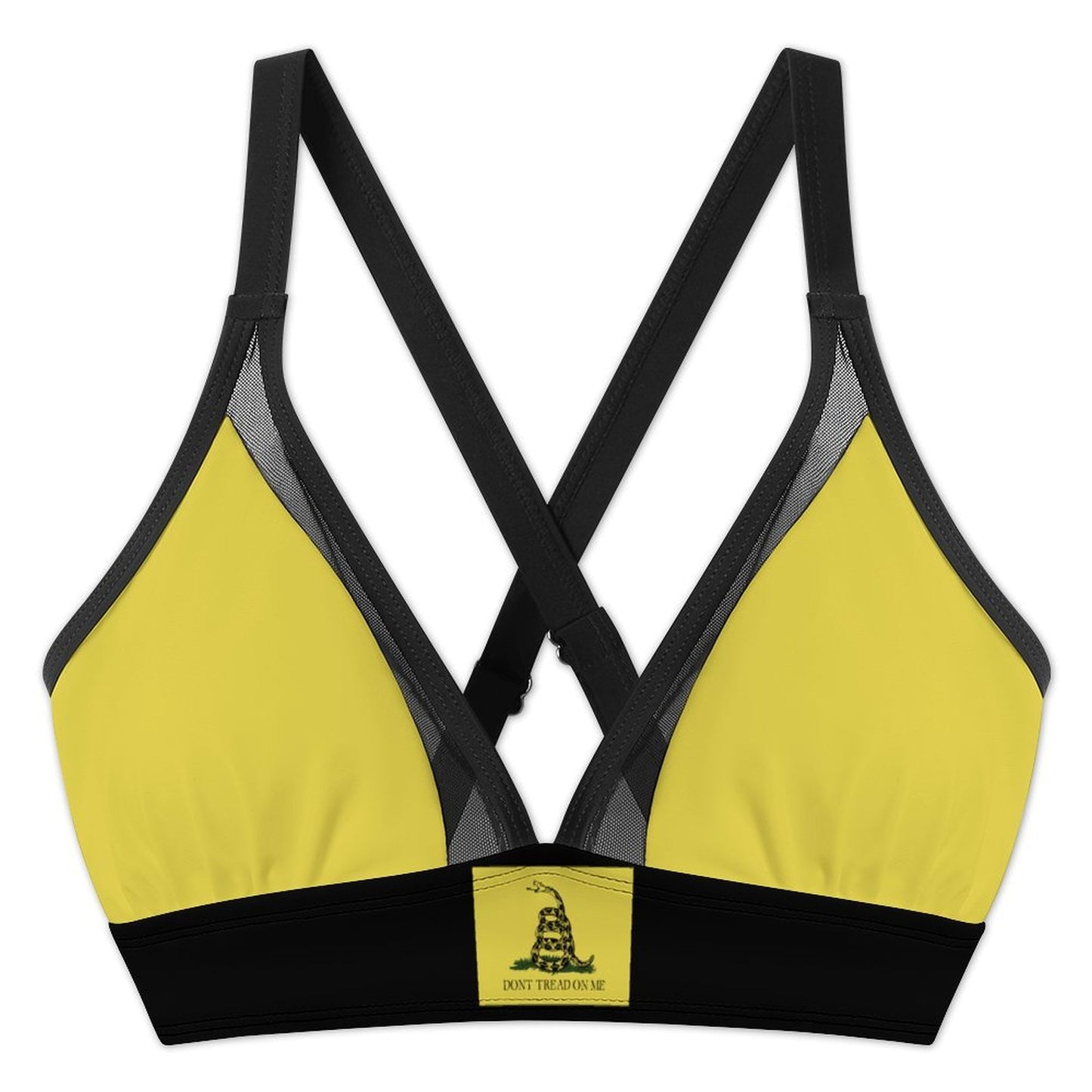 Gadsden Flag Inspired Women's Mesh Drawstring Skirt and Swimsuit Set